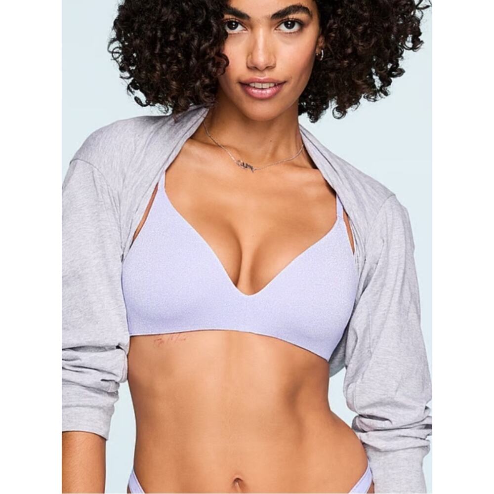 PINK Victoria’s Secret Wear Everywhere Wireless Lightly Lined Bra Purple 32C
